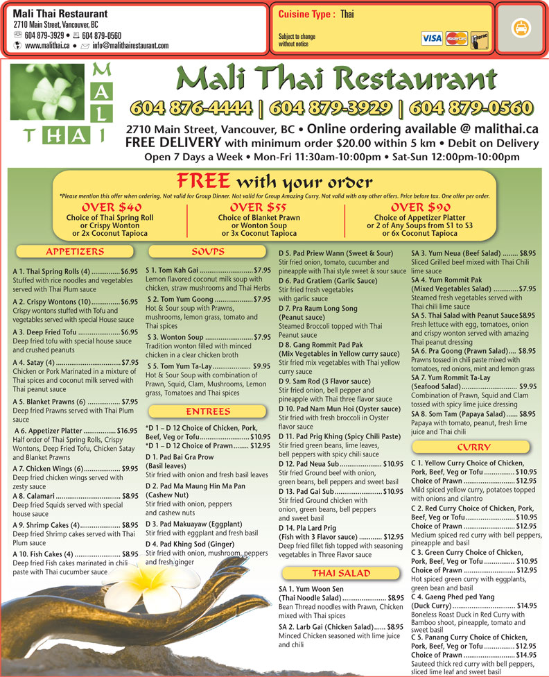 Best Thai Restaurant Mississauga Delivery Best Thai Restaurant Mississauga Delivery