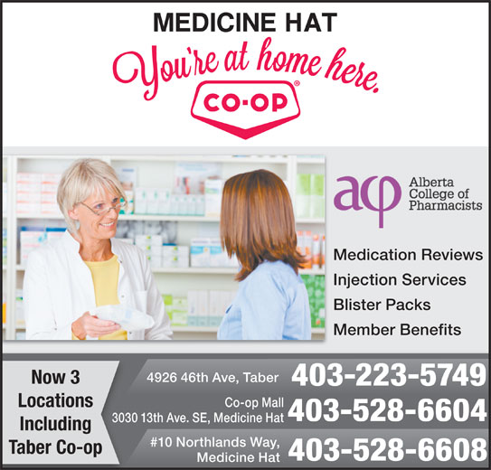 Medicine Hat Coop Ltd Pharmacy 3030 13 Avenue SE, Medicine Hat, AB