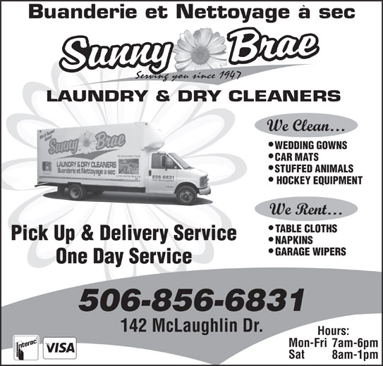 Sunny Brae Laundry And Dry Cleaning Opening Hours 142 McLaughlin Dr