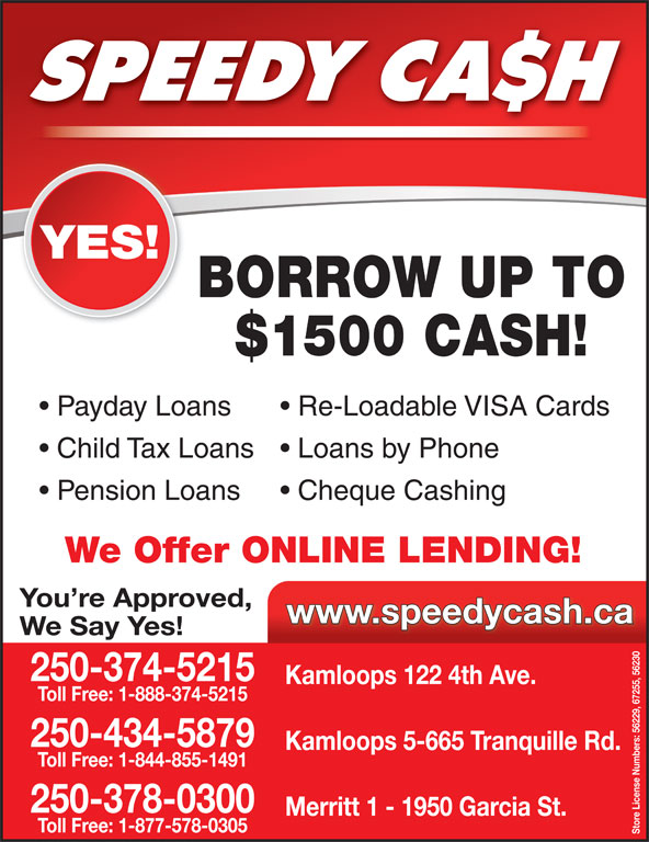 Speedy Cash Payday Advances - Opening Hours - 122 4th Ave, Kamloops, BC