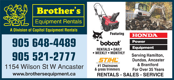Bobcat Of Brantford >> Brother's Equipment Rentals - Opening Hours - 1154 Wilson ... Bobcat Of Brantford >> Brother's Equipment Rentals - Opening Hours - 1154 Wilson ...