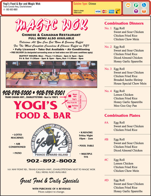 Yogi's Food & Bar Menu, Hours & Prices 161 Maypoint Rd